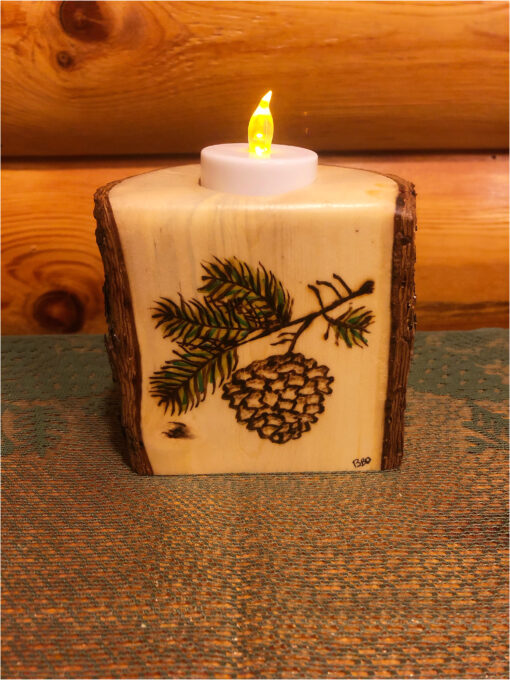 Single Log Candle Holder