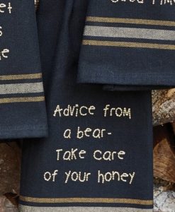 Advice From A Bear Embroidered Dishtowel