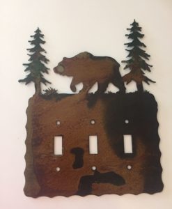Bear Triple Toggle Switch Plate Cover