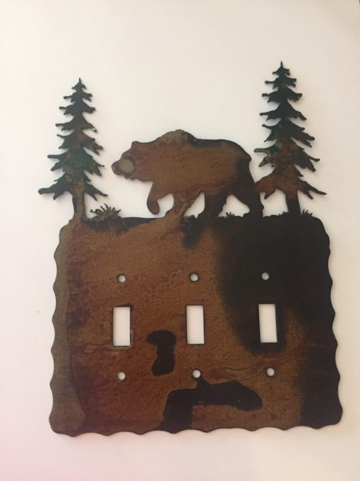 Bear Triple Toggle Switch Plate Cover