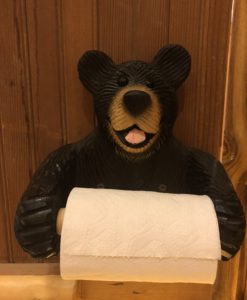 Wood Bear Toilet Paper Holder