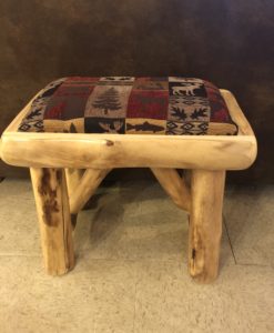 Aspen Log Bench With Upholstered Seat 24"