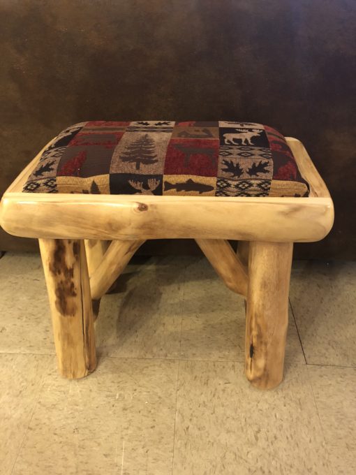 Aspen Log Bench With Upholstered Seat 24"