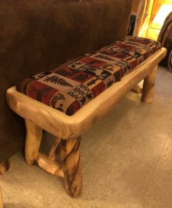 Aspen Log Bench With Upholstered Seat 48"