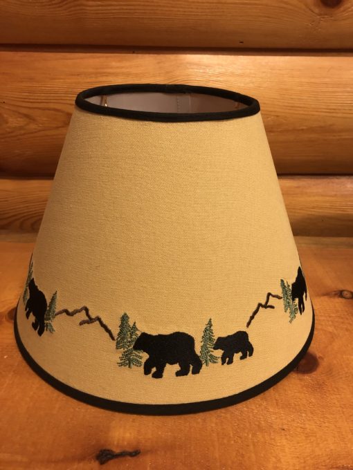 Black Bear Embroidered Lamp Shade