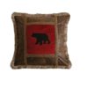 Applique Bear Square Pillow - Red