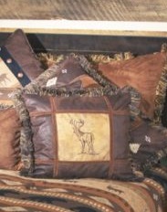 Embroidered Buck Square Pillow