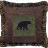 Bear on Pine Square Pillow