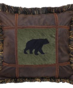 Bear on Pine Square Pillow