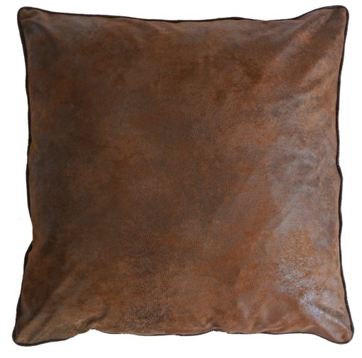 JB4164-Medium Brown Faux Leather Euro Sham