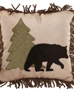 Tall Pine and Bear Pillow