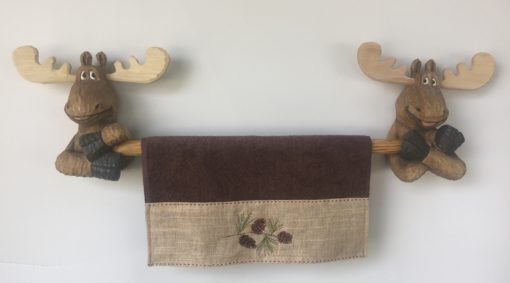 "Deuce Moose" Wooden Towel Bar