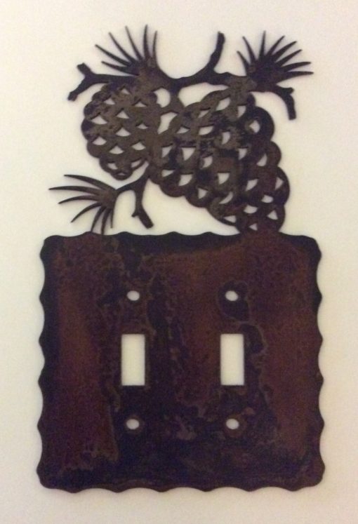 Pine Cone Double Toggle Switch Plate Cover