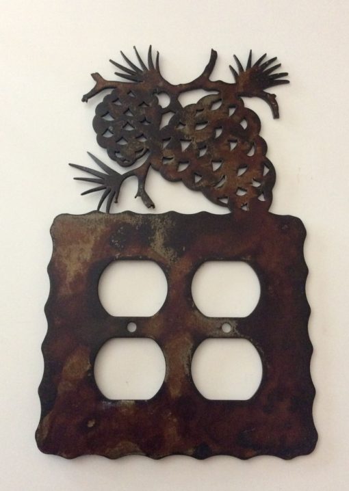 Pine Cone Double Outlet Switch Plate Cover